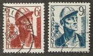 Saar 195-196, used,    1948, (s75)