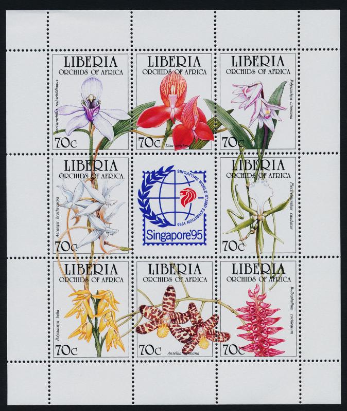 Liberia 1186 MNH Flowers, Orchids