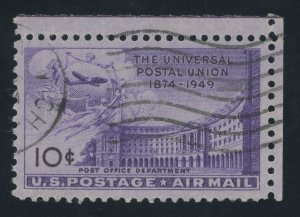 USA C42 - 10 cent UPU airmail - XF/Superb Used corner margin single