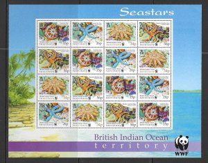 BRITISH INDIAN OCEAN TERR SG25a 2001 ENDANGERED SPECIES  SHEETLET  MNH