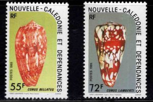 New Caledonia (NCE) Scott 521-522 Lithograph-Engraved  shell stamp set