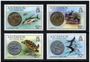 ASCENSION ISLAND 4 SETS MARINE LIFE TURTLES BIRDS HORSES X1