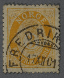 Norway #49 XF Used Dated Place Cancel 17 XII 01 FREDERIK...