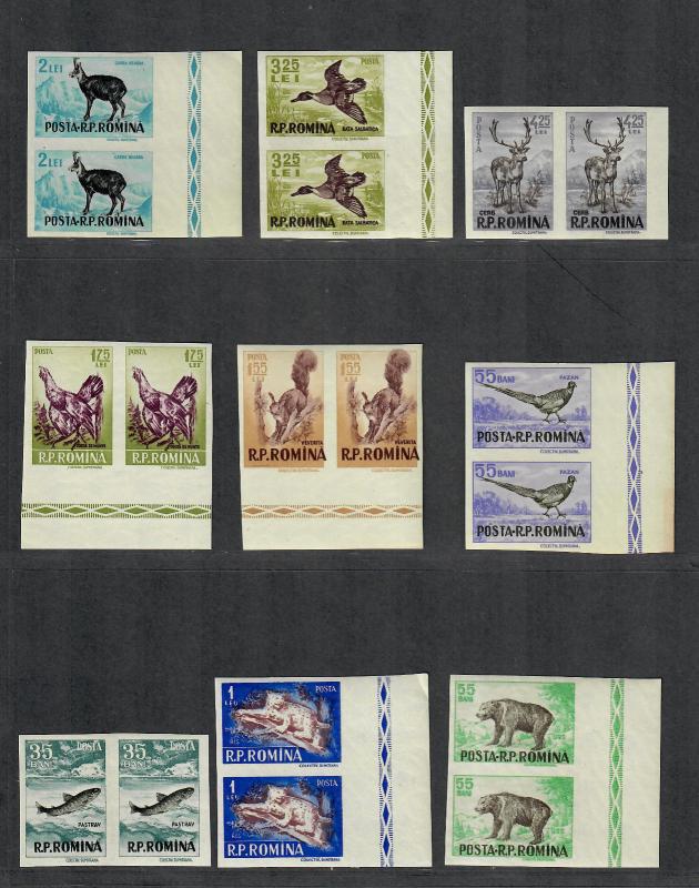 Romania Sc#1082-1093 M/NH/VF, Complete Set, Imperf Pairs Changed Colors, Cv $100