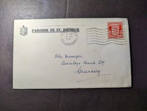 1940 England British Channel Islands Cover Guernsey CI Local Use Barclays Bank