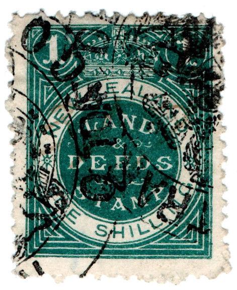 (I.B) New Zealand Revenue : Land & Deeds 1/- (larger format)