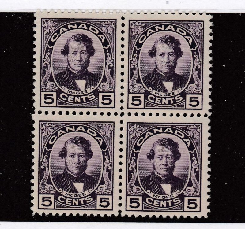 CANADA  # 146  VF-MNH 5cts  THOMAS D'ARCY MCGEE /BLOCK OF 4 /VIOLET CAT VAL $48