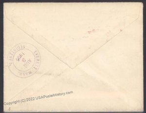 GUAM 1902 Overprinted USA 10c Webster to Everett Washington Cover 107611