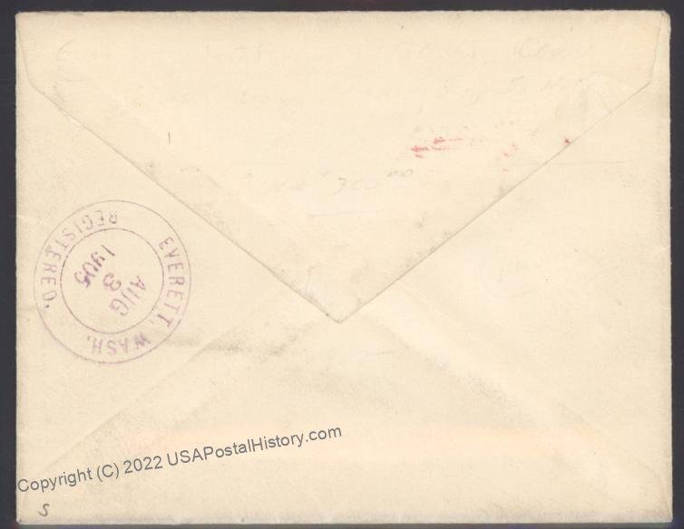 GUAM 1902 Overprinted USA 10c Webster to Everett Washington Cover 107611