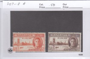 Barbados 207-8 Victory mint