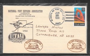 Just Fun Cover #3024 Sacramento - St Joseph Pony Express 136 Years Comm (A1295)