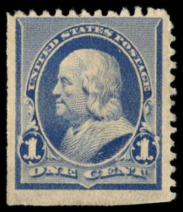 US Sc 219 MINT NO GUM - 1890 1¢ - Franklin; Soft Porous Paper