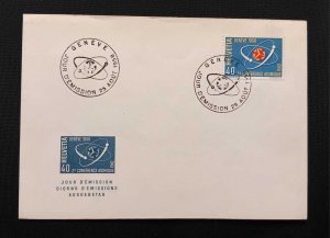 DM)1958, HELVETIA, FIRST DAY COVER, ISSUE, 2nd CONFERENCE ON ATOM