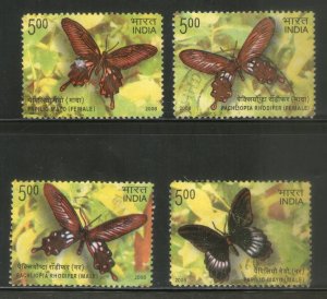 India 2008 Butterflies of Andaman & Nicobar 4v Sc 2230 Used Set