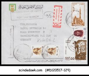 EGYPT - 1994 REGISTERED Envelope to GERMANY with 5-STAMPS --OPEN FROM 3-SIDES---