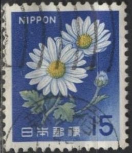 Japan 881 (used) 15y blue & yel (blue “15”) (1966)