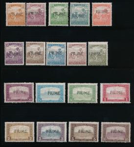 FIUME 3-20a MINT LH, KEY EARLY SET