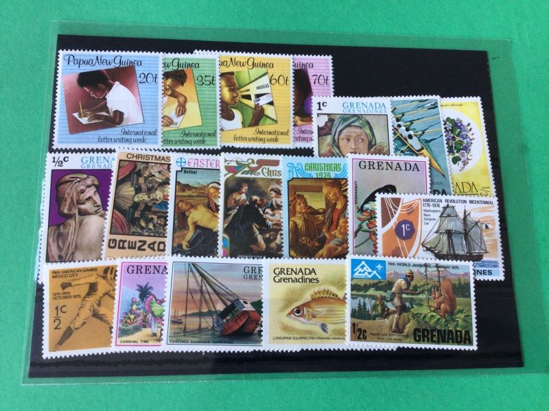 Papua  New Guinea & Grenada mint never hinged stamps Ref 54599