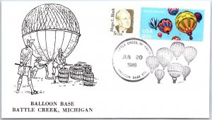 US SPECIAL EVENT COVER AND PICTORIAL CANCEL BALLOON BASE BATTLE CREEK MI TYPE 4