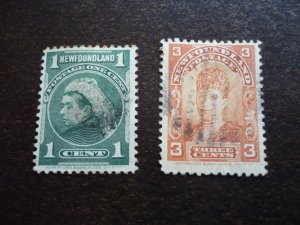 Stamps - Newfoundland - Scott# 80, 83 - Used Part Set of 2 Stamps