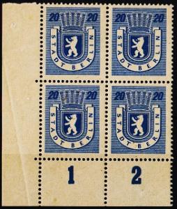 Germany(Berlin).1945? 20pf(Block of 4) Unmounted Mint