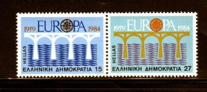 GREECE #1493-1494a  1984  EUROPA   MINT  VF NH  O.G  PAIR