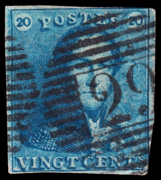 Belgium Scott 2 (1850) Used F-G, CV $62.50 C