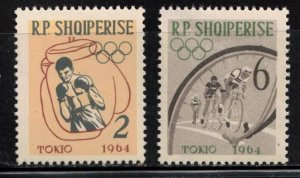 ALBANIA Scott # 666, 669 MH - Tokyo Olympics 1964