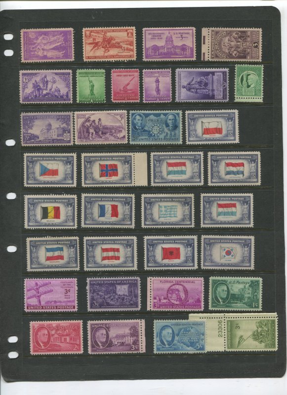 STAMP STATION PERTH USA Early Selection of 34 Stamps Unchecked Mint -Lot 9