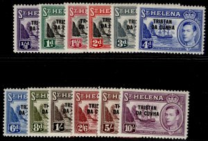 TRISTAN DA CUNHA GVI SG1-12, complete set, NH MINT. Cat £140.