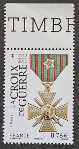 France 2015 SG5759 MNH 76c. Centenary of Croix de Guerre.