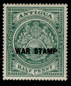 ANTIGUA GV SG52, ½d green, LH MINT.