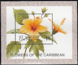 St Vincent & the Grenadines 1996 MNH Sc 2343 $5 Hibiscus rosa-sinensis Flowers