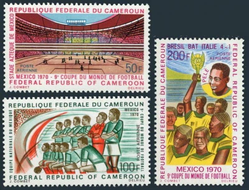 Cameroun C150-C152,MNH.Michel 622-624. World Soccer Cup Mexico-1970.Pele.