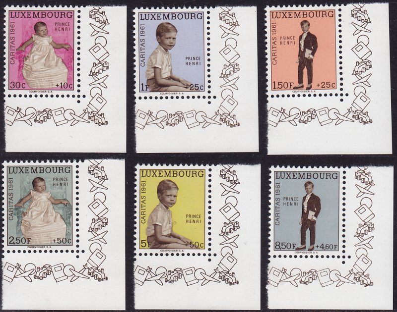 Luxembourg - 1961 - Scott #B222-B227 - MNH - Prince Jean