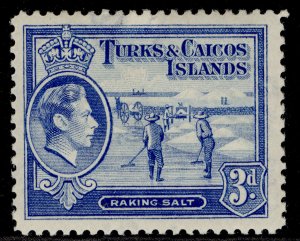 TURKS & CAICOS ISLANDS GVI SG200, 3d bright blue, M MINT.