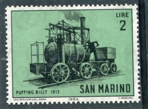 San Marino 1964 RAILWAY Puffing Billy 1813 Stamp Perforated Mint (NH)