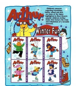 Antigua - 2004 Arthur The Aardvark Winter Fun Sheet of 4 Stamps - MNH