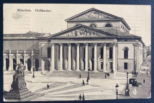 1915 Feldpost Germany RPPC Postcard Cover Munich Hof Theater Rare Wilhelm Label