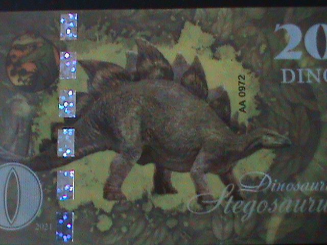 ​SPAIN-2021 DINOSAU-$20 DINO-POLIMER NOTE UNC-COLLECTIBLE-VF PICTORIAL BEAUTIFUL