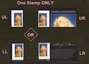 US 2967 Legends of Hollywood Marilyn Monroe 32c plate single S12211 (2) MNH 1995