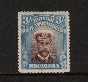 Rhodesia #134d (SG#250) Very Fine Mint Full Original Gum Hinged Chocolate & Blue