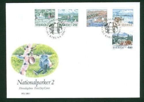 Sweden. FDC 1990 Cachet. National Parks II. Bears. Bird.  Engraver: Cz Slania 