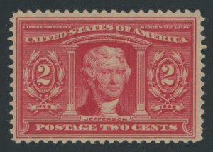 USA  324 - 2 cent Louisiana Purchase - VF App Mint OGnh - small tear at bottom