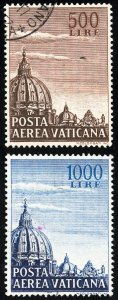 Vatican Stamps # C22-23 Used VF Scott Value $29.00