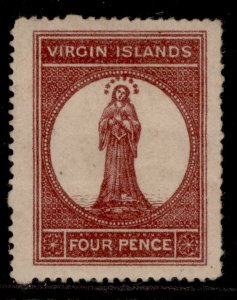 BRITISH VIRGIN ISLANDS QV SG15, 4d lake-red, M MINT. Cat £55.