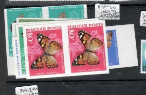 HUNGARY BUTTERFLIES  SC 1966-1973 IMPERF BUTTERFLIES    MNH   P0911H