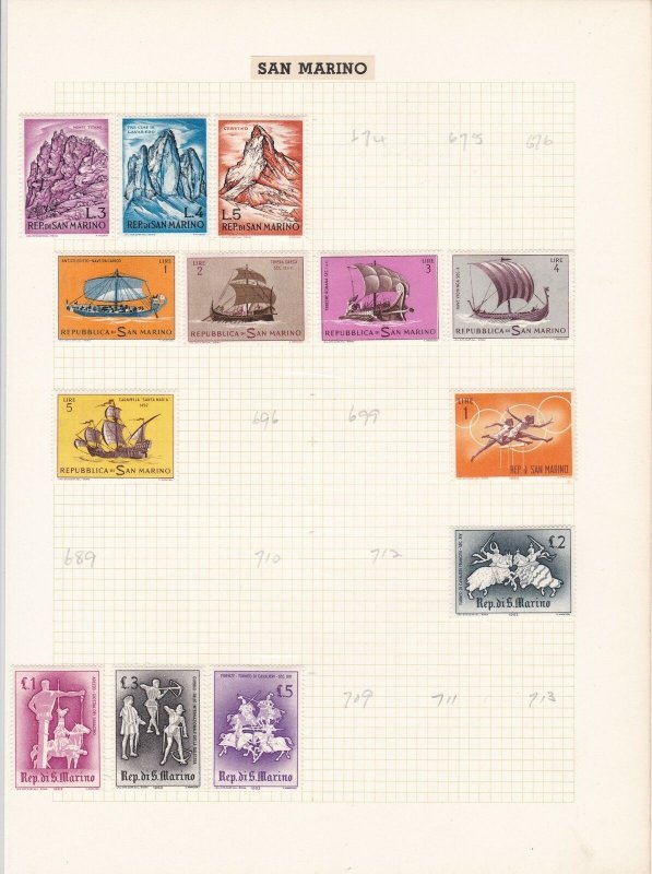 san marino stamps page ref 17047 