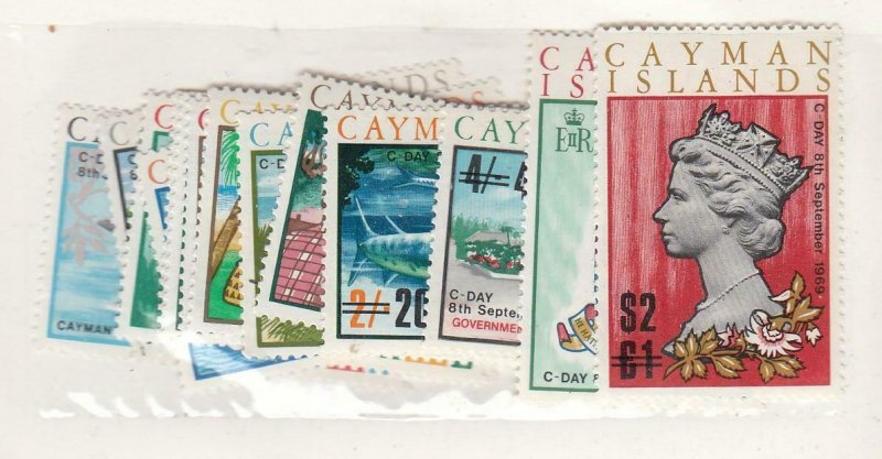 CAYMAN ISLANDS (MK6651) # 227-241 VF-MNH VARc TYPE OF 1969 SURCHARGED IN BLACK