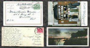 h285 - EGYPT Lot of (2) Postcards to CANADA Hamilton & Priceville. 1906 & 1926